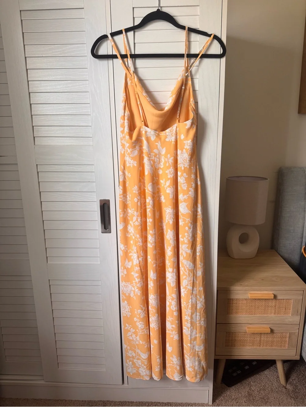 ABERCROMBIE & FITCH Women's Yellow Floral Slip Cowl Neck Summery Dress Small P